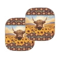 thumbnail image 2 of Binienty Sunflower Highland Cow 2 PCS Car Windshield Sun Shade Foldable Sunshade Universal Vehicle Accessories Auto Sun Heat and UV Rays Blocker Keep Your Vehicle Cool 28.5 x 25.5 inches, 2 of 6