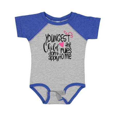 

Inktastic Youngest Child the Rules Don t Apply to Me Gift Baby Boy or Baby Girl Bodysuit