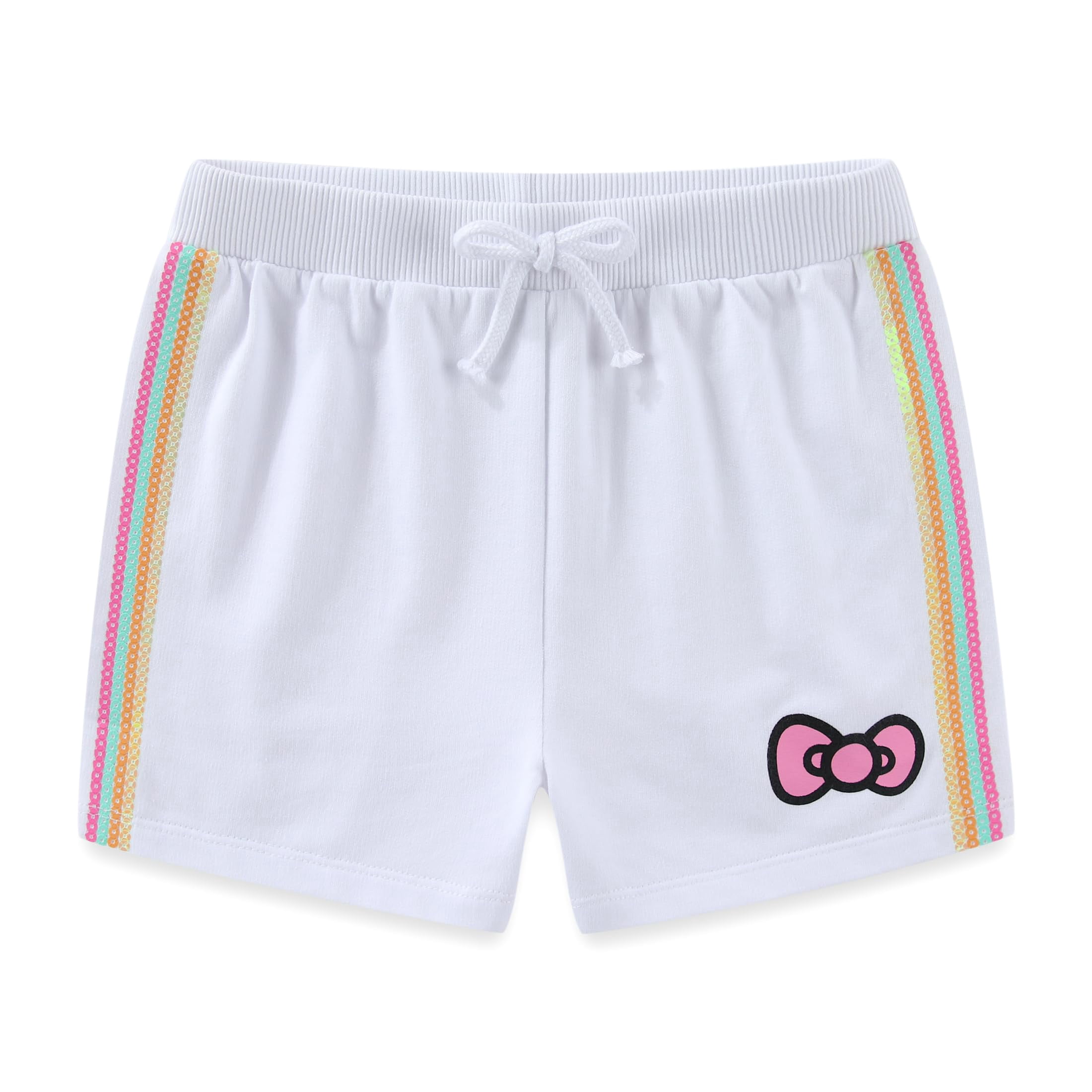 Hello Kitty Sanrio French Terry Short Sleeve T-Shirt Tank Top and Short Set (Girls), 3 Piece Set, Sizes 5-12