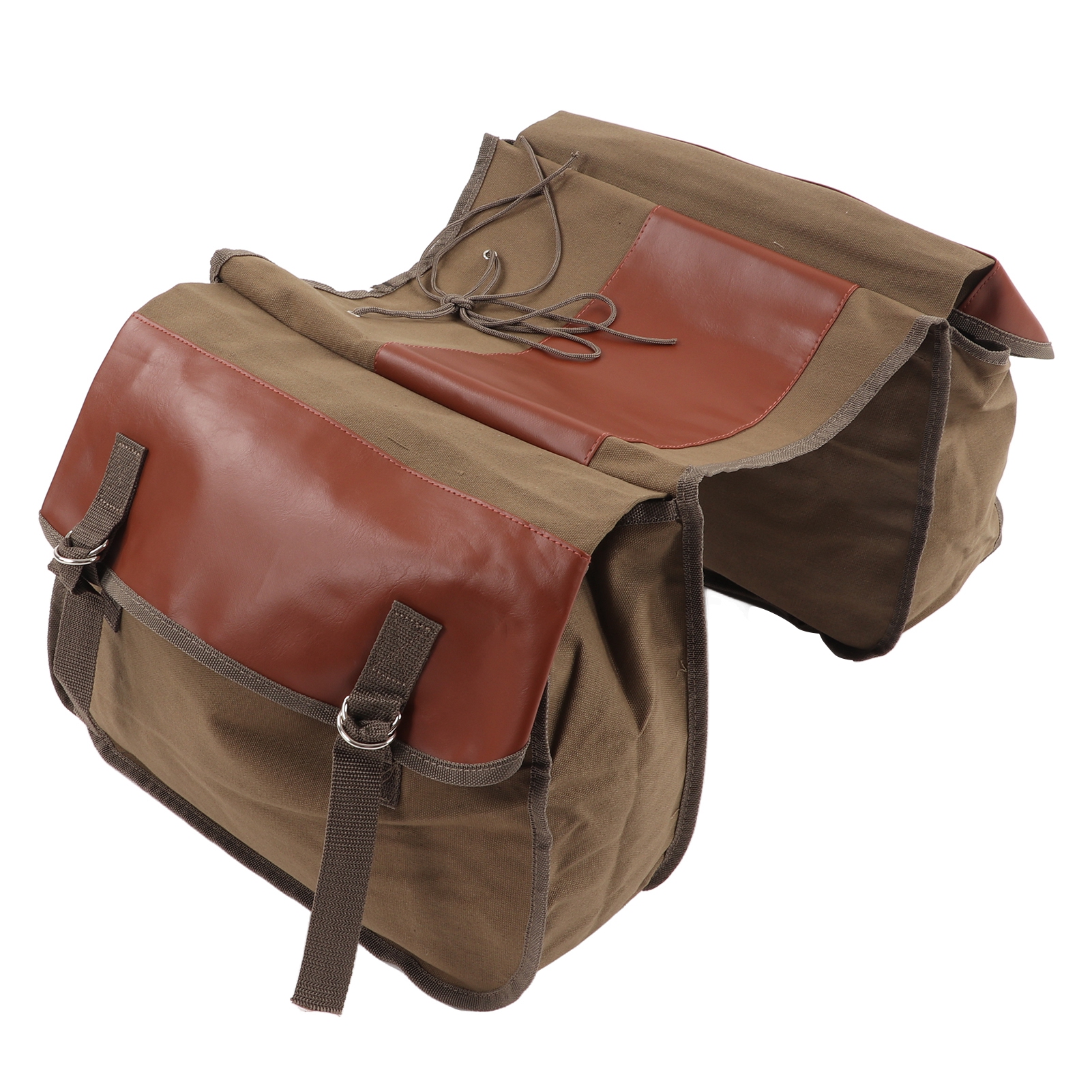 Sacoche Vélo Porte-Bagages Arrière En Toile Et Cuir - Style Vintage, Grande Capacité 40x30cm - Pour Courses Et Voyages