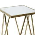 thumbnail image 5 of DecMode 13" x 22" Gold Metal Square Geometric Accent Table with Mirrored Glass Top, 2-Pieces, 5 of 14