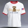thumbnail image 2 of Kids USA 250th Anniversary Stars and Stripes Graphic T Shirt for Boys Crew Neck Short Sleeve Casual Summer Tee White 4 Years-5 Years, 2 of 5