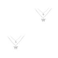 thumbnail image 4 of Minnieouse Collar de plata de doble capa con colgante de insectos para mujer, accesorio de moda para mujer, joyería de diamantes de imitación Oro blanco 2piezas, 4 of 6