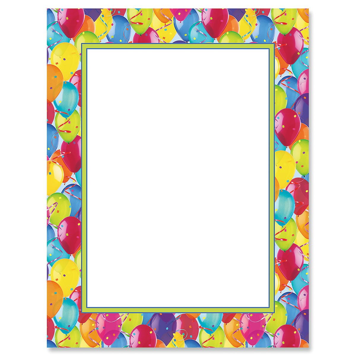 Sheet Music Letter Papers - 25 Colorful 8.5x11 Sheets, 28-lb Bond, One-Sided Framed Design