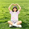 thumbnail image 4 of Girls Summer Outfits Casual Lounge Set Cap Sleeve T Shirt and Elastic Waist Shorts 2 Piece Clothing Sets, 4 of 4
