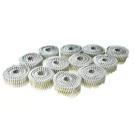 

PET-U 3600Pcs Siding Nails 2.5” x 0.092”15 Degree Collated Wire Coil Full Round Head