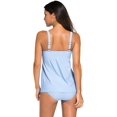 thumbnail image 4 of Women's Solid Ruched Tankini Top Swimsuit with Triangle Briefs, 4 of 7