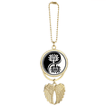 thumbnail image 1 of Culture Porte-Clés Rond Yin-yang Blanc Pendentif Aile d'Ange, 1 of 4