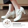thumbnail image 4 of 1 par de zapatos de tacón alto con lazo para mujer, con punta ligera y tacón grueso., 4 of 5