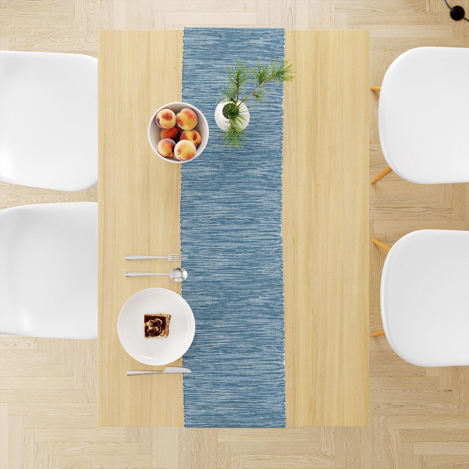 Chemin de table en coton Fabstyles Shadows, chemin de table tissé lavable pour salle à manger, cuisine, café et table de patio