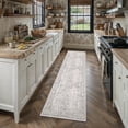 thumbnail image 3 of BERTHMEER 2'x6' Runner Rugs for Hallway Entryway Bathroom Bedroom Kitchen Non Slip Washable Vintage Oriental Traditional Runner Rugs,Gray, 3 of 6