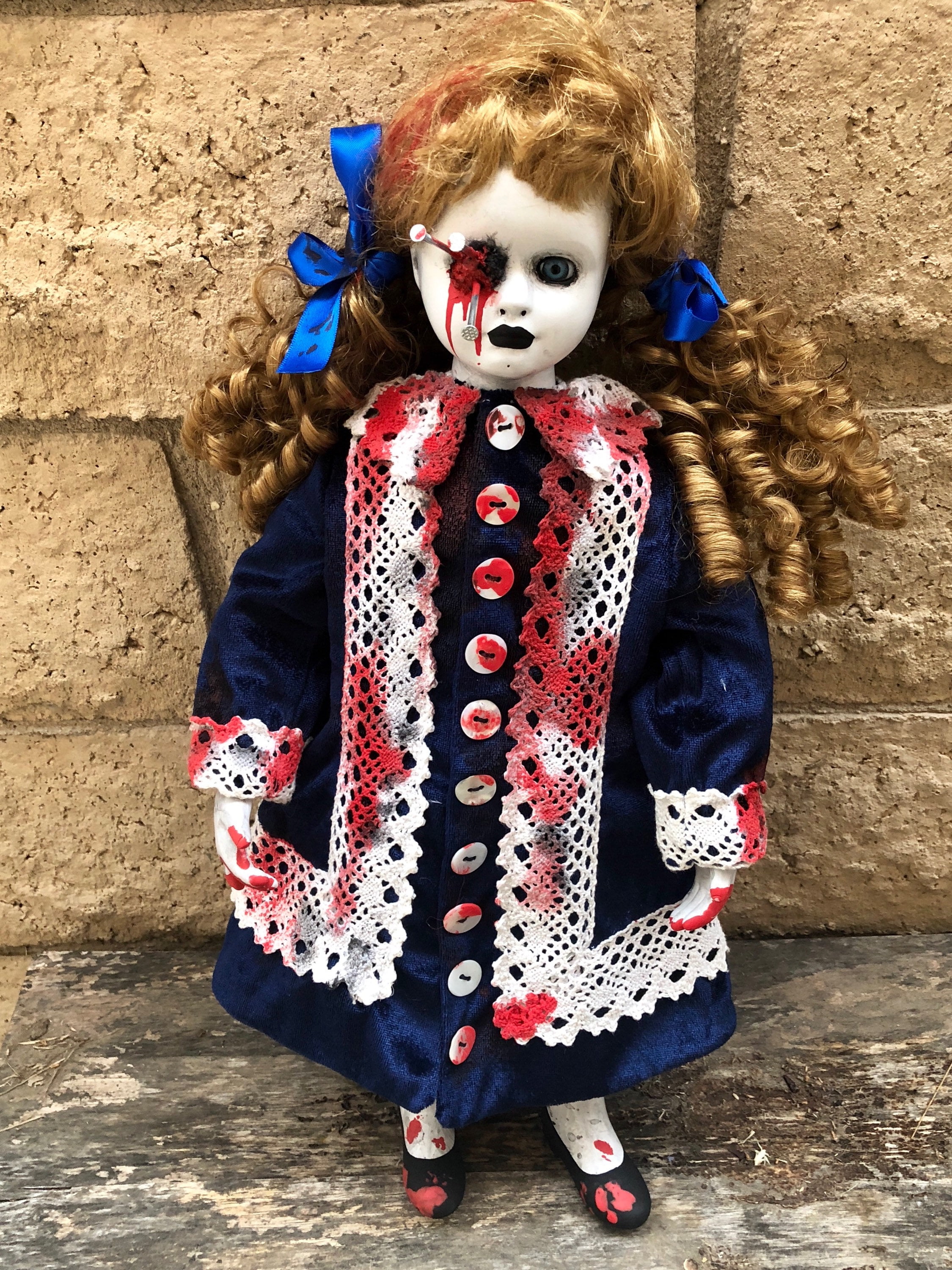 OOAK Nails in Eye Voodoo Creepy Horror Doll Art by Christie Creepydolls - Walmart.com