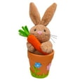 thumbnail image 2 of Decoración de conejito de Pascua, maceta, figura de conejo, adorno de escritorio, estatua de conejo Conejo Marrón, 2 of 8