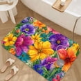 thumbnail image 3 of 1pc Colorful Flowers Absorbent Non-Slip Bathroom Thickened Flannel Rug Decor,Soft,Quick Drying,Suitable For Indoor/outdoor Use,Bathrooms,Bedrooms,Kitchens,Terrace,Laundry Rooms,16"x24", 3 of 9