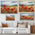 thumbnail image 4 of Designart "Mountain Meadow Of Red Poppies I" Poppies Floater Framed Canvas Prints, 4 of 5