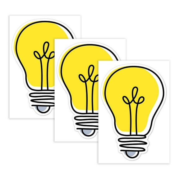 Creative Teaching Press Core Dcor Doodle Lightbulb 6" Designer Cut-Outs, 36 Per Pack, 3 Packs