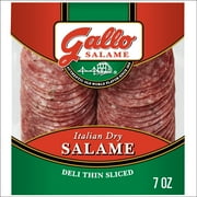 Gallo Salame Deli Thin Sliced Italian Dry Salami, Sliced Charcuterie Meat, 7 oz