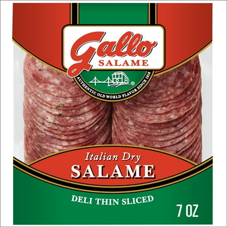 Gallo Salame Deli Thin Sliced Italian Dry Salami, Sliced Charcuterie Meat, 7 oz