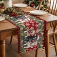 thumbnail image 3 of Christmas Santa Dogs Table Runner 16x72in Non-Slip Cotton Linen Table Runners, Classic Red Black Buffalo Plaid Dresser Scarves TableRunner for Dinner Kitchen Dining Wedding Party, 3 of 9