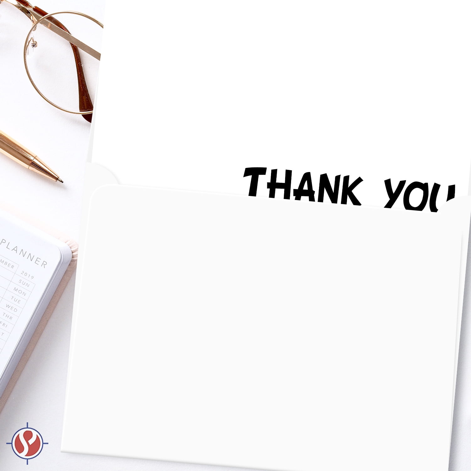 Thank You Card – 25 Bulk Set of Half-Fold Greeting Cards & Envelopes – Pre-Scored & Blank on the Inside – Elegant and Perfect for Weddings, Baby Shower, Graduation, Birthdays | 4.25 x 5.5 (A2 Size)