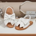 thumbnail image 6 of kpoplk Toddler/Little Kid Girls Dress Cross Strappy Open Toe Sandals Casual Flat Sandals with Ankle Strap(White,10), 6 of 8