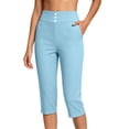 thumbnail image 2 of Maean Womens Capris Pants Yoga Workout Gym Exercise Pant Casual Elastic High Waist Trousers with Pockets, 2 of 7