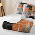 thumbnail image 4 of Erosebridal Orange Gray White Black Twin Quilt Set, Aesthetic Oil Painting Twin Coverlet Set, Black Reversible 2-Piece 1 Bedspread and 1 Pillowcase, 4 of 7