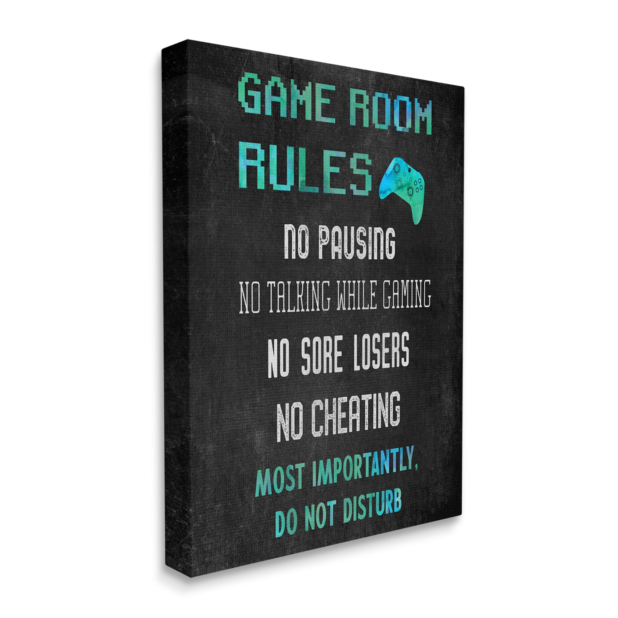 Stupell Industries Vintage Game Room Rules Art for Kids Painting Gallery Wrapped Canvas Art Print Wall Art, 36 x 48