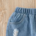 thumbnail image 5 of ITSAME Girls Outfit Sets, Independence Day Print Ruffle Pleated Top and Hole Broken Denim Shorts 2-Piece Summer Trendy Casual Sets Navy 5-6T, 5 of 8