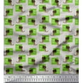 thumbnail image 1 of Soimoi Green Rayon Fabric Monitor & Bossy Girl Decor Fabric Printed Yard 42 Inch Wide, 1 of 3