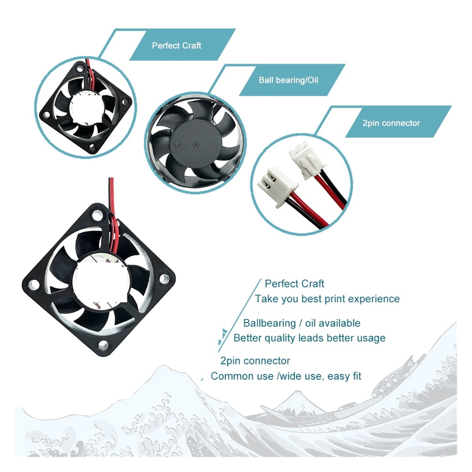 DC 5V/12V/24V 3D Printer Blower Turbo Radial Fans Computer CPU Cooler 4010 Cooling Fan 40*40*10mm Exhaust Fan For Ender 3 CR10 ,Long-Lasting Performance