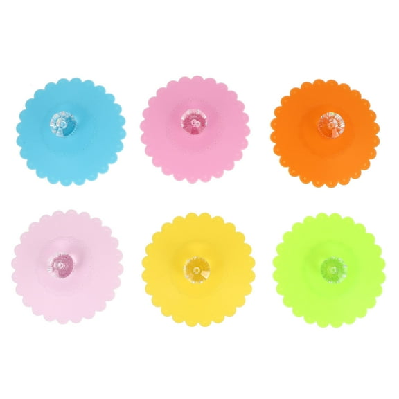 NUOLUX 6 Pcs Silicone Mug Covers Dustproof Universal Cups Lids Cup Accessories (Assorted Color)