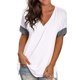 thumbnail image 4 of Gibobby Camiseta de manga corta para mujer Camiseta suelta informal con cuello en V para mujer, blusa manga corta con estampado(Blanco,XL), 4 of 5