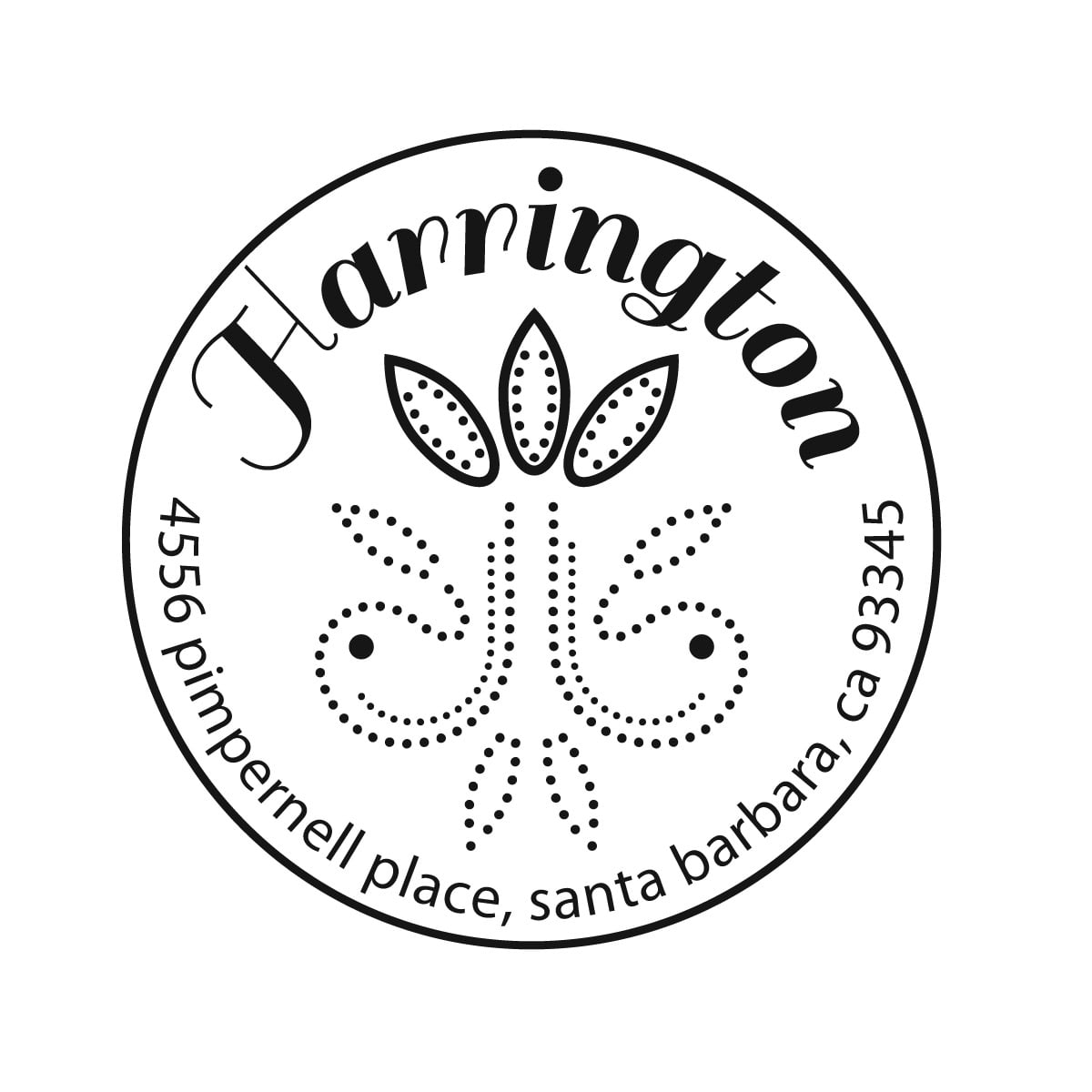 Personalized Round Self-Inking Rubber Stamp - The Harrington