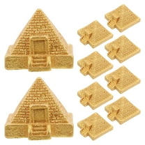 10pcs Ancient Egypt Pyramid Statue Resin Figurine Sculpture Home Decor Bookshelf Model Mini Garden Landscaping