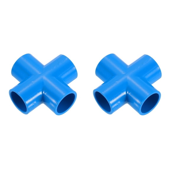 1/2" Fittings, 2Pcs 4 Way Elbow Connector Elbow Corner Fitting, Blue