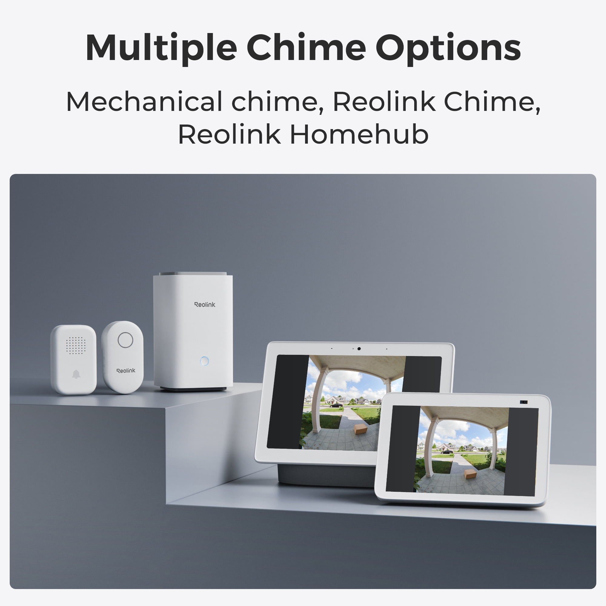Reolink 2K 5MP Battery WiFi White Video Doorbell Camera, Person/Vehicle/Package Detection, 2-Way Talk