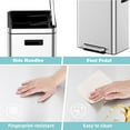 thumbnail image 4 of YUSAZENS Dual Trash Can With Recycle Bin, Brushed Stainless Steel Garbage Can with Soft-Close Lid, 4 of 7