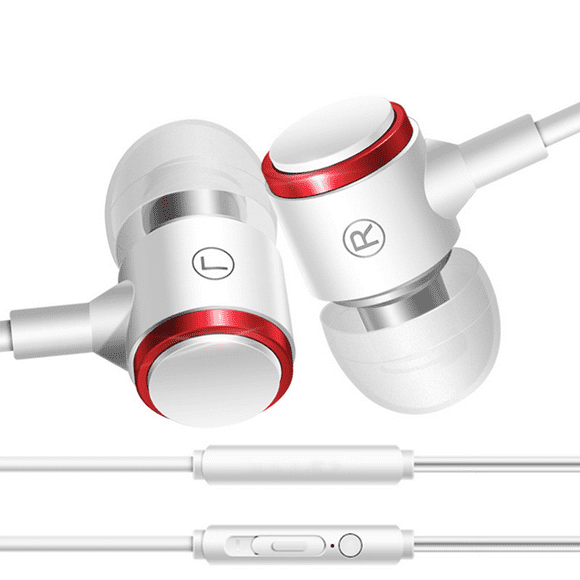 Earbuds Wired with Microphone and Volume Control Mic - in Ear Headphones Extra Bass Earphones Noise Isolating - Earbud for Ipad iPod Cell Phones Samsung Sony LG B