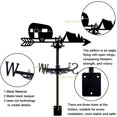 thumbnail image 3 of Campfire Weather Vane Forest Cabin Weathervane Black Metal Weathercock Trucks Wind Vanes Garden Farmhouse Decorative Wind Direction for Outdoor Roof Yard Barn Sheds Decoration Mixed Color, 3 of 7