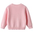 thumbnail image 4 of CAICJ98 Toddler Baby Girl Knit Sweater Bow Embroidery Chunky Sweatshirt Tops Oversized Warm Christmas Fall Clothes (Pink,6-9 Months), 4 of 7