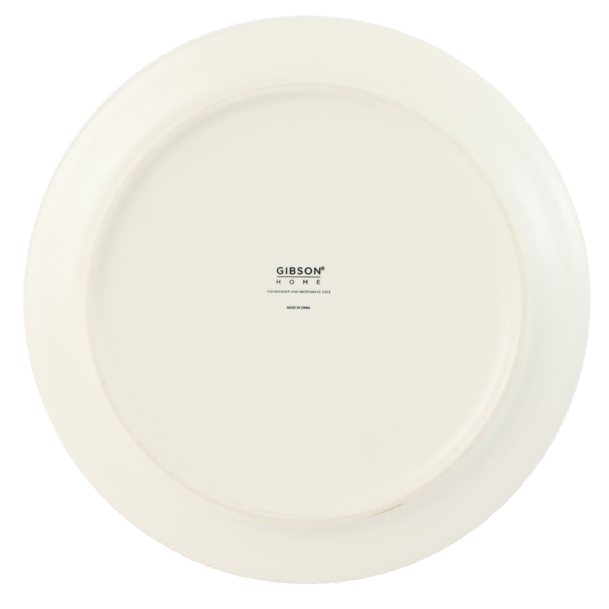 Gibson Home Dempsey Road 12-Piece Stoneware Dinnerware Set – Service for 4, Round White Plates and Bowls, Durable Solid Color Modern Embossed Dish Set, Microwave & Dishwasher Safe