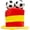 Spain, variant on Spain Football Tall Hat with 3D Footballs Novelty Flag Pattern Hat Funny Cheer Accessories for Football Party Celebration