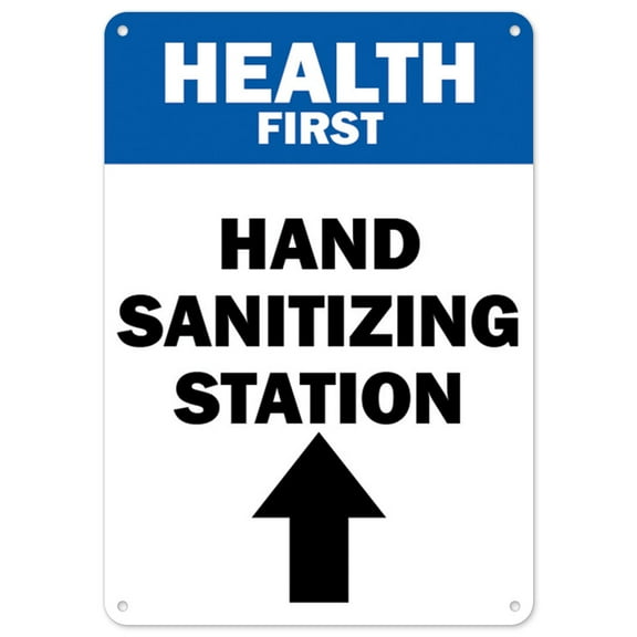 SignMission OS-NS-D-710-25466 Covid-19 Notice Sign - Health First Hand Sanitizing Station