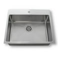 thumbnail image 1 of ONEX® Drop-In Single Bowl 25"X20" -8"d Stainless Steel Square Sink OD2520-SQR, 1 of 7