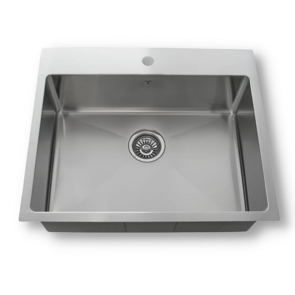 ONEX® Drop-In Single Bowl 25"X20" -8"d Stainless Steel Square Sink OD2520-SQR