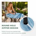 thumbnail image 4 of Round Outdoor Tablecloth with Umbrella Hole and Zipper, Light Blue Ombre Tablecloth with Elastic Waterproof, Modern Abstract Art Oil Painting Patio Table Covers for 45" - 54" Picnic Pool Tables, 4 of 9