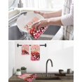 thumbnail image 5 of Pink Mountains Kitchen Dish Towels for Drying Dishes Set of 2, Modern Aesthetic Cherry Blossoms Cranes Waffle Weave Microfiber Hand Tea Bathroom Towels Quick Dry & Absorbent Towel 12x12, 5 of 7