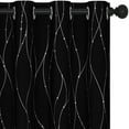 thumbnail image 5 of Deconovo Silver Printed Blackout Curtains - 2 Panels, Wave Dots Pattern, Grommet Top, 52"x84", Thermal Insulated Drapes for Bedroom & Living Room, Black, 5 of 10