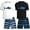 Blue/Navy Tie-Dye, variant on Boys' Rash Guard Set - 2 Pack UPF 50+ Short Sleeve Swim Shirt and Bathing Suit Swimsuit Set (5-14)